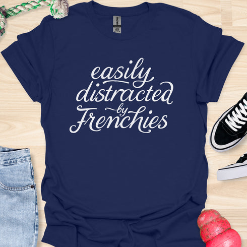 Easily distracted by frenchies - V1 - Elegant Swish T-Shirt